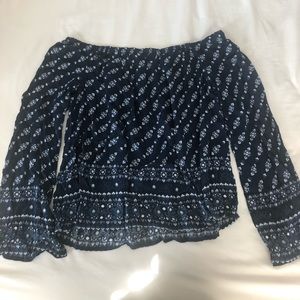 off the shoulder floral shirt never worn